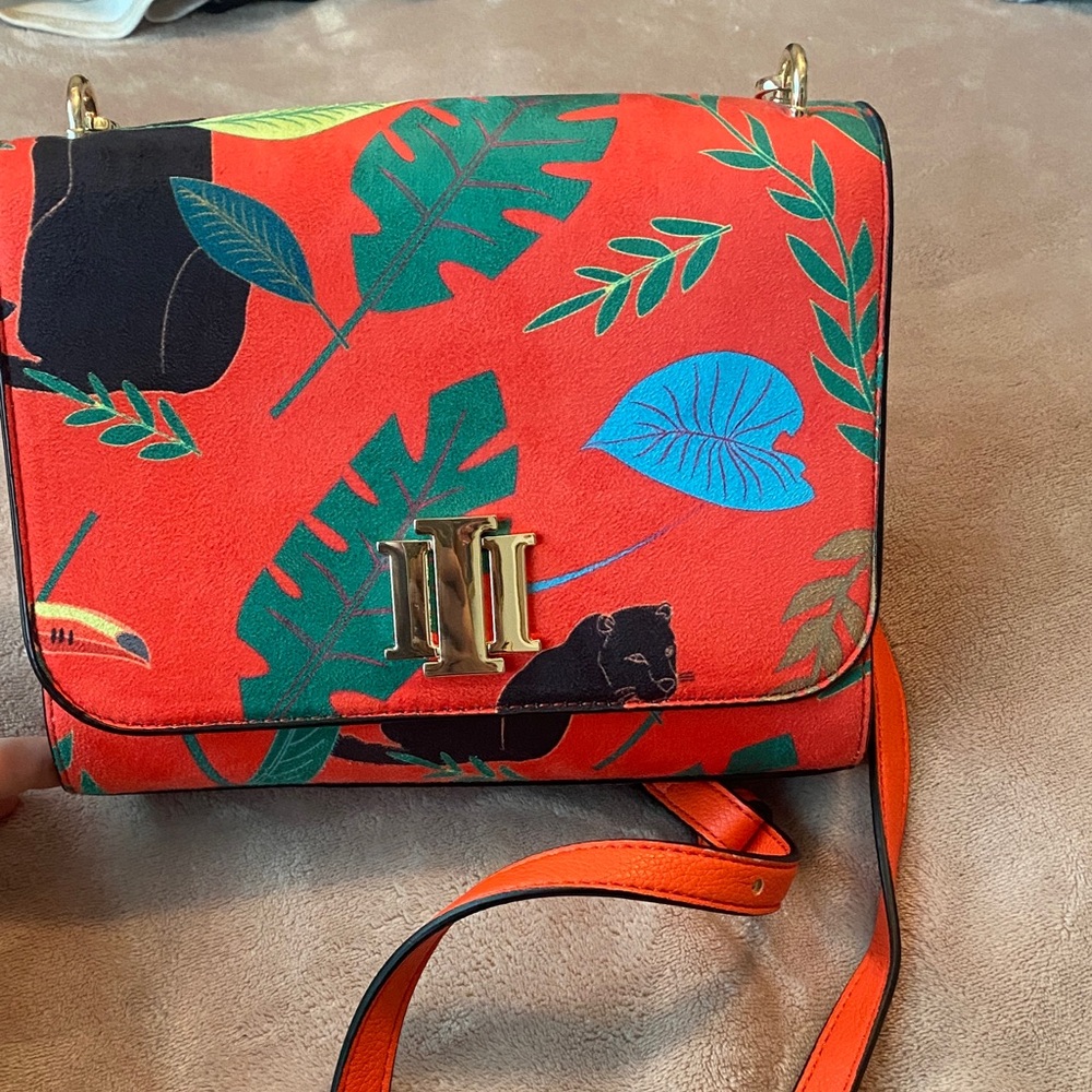 INC International Concepts Red Tropical Crossbody Bag
